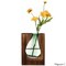 Pair of 10 and 12-Inch Wood and Glass Inlay Vases - Merging the Natural Warmth and Texture of Wood with the Elegance and Color of Glass, Perfect for Enhancing Home Decor, Office Desk and Kitchen Table
